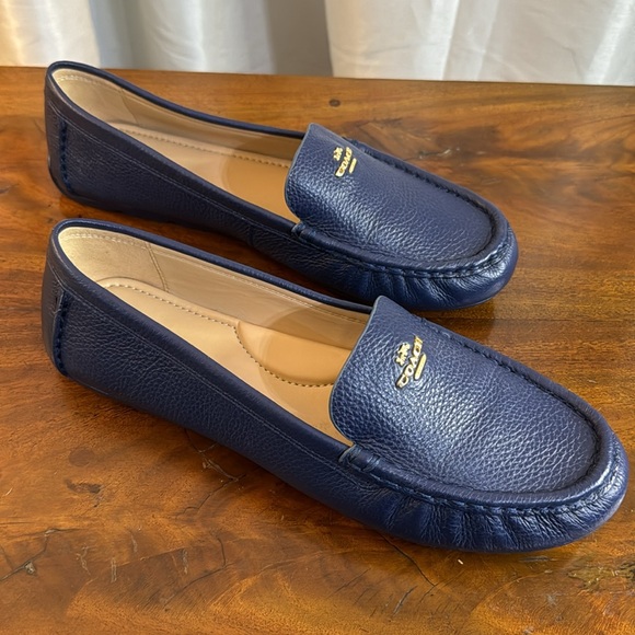 NEW!! Marley Leather Logo Slip-On Driver Loafers - Picture 4 of 5